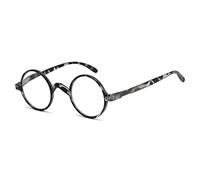 Eyekepper Round Reading Glasses a Little Large than Vintage Professor Oval Readers (Black-White Tortoise,+1.25)