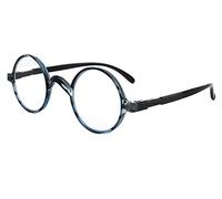 Eyekepper Round Reading Glasses a Little Large than Vintage Professor Oval Readers (Blue Stripe,+1.50)