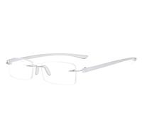 Eyekepper Small Lenes Rimless Reading Glasses Women - Frameless Reader Eyeglasses for Men Reading with Silver Arms +0.50