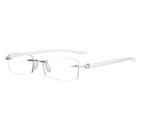 Eyekepper Small Lenes Rimless Reading Glasses Women - Frameless Reader Eyeglasses for Men Reading with Transparent Arms +1.75