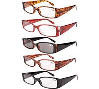 Eyekepper Spring Hinge Plastic Reading Glasses (5 Pack Mix) Includes Sunglass Readers Women +1.25