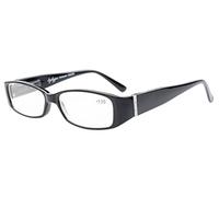 Eyekepper Spring Hinges Reading Glasses Readers with Genuine Austrian Crystals Women Black +2.25