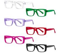 Eyekepper Square Reading Glasses 1.50, Readers for Women, 6 Pack Stylish