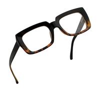 Eyekepper Stylish Reading Glasses Women - Oversized Square Readers Black/Tortoise +2.00