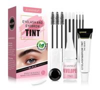 Eyelash and Eyebrow Color Kit, Professional Instant Black Lash & Brow Color Kit, Easy to Use with Natural Results, Fuller & Defined Eye Brow & Eye Lash Coloring DIY Set for Beginner Salon Beauty 7ml