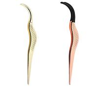 Eyelash Applicator Tool Eyelash Extension Tweezers - YAWALL 2PCS Rose/Gold DIY False Eyelashes Applicator Remover Clip Lash Clusters Nipper