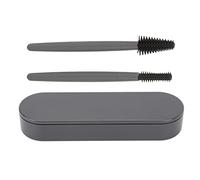 Eyelash Brush Set Soft Elastic Silicone Reusable Washable Box Portable Makeup Brush for Home Beauty Salon (Gray)