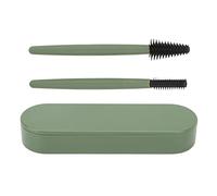 Eyelash Brush Set Soft Elastic Silicone Reusable Washable Box Portable Makeup Brush for Home Beauty Salon (Green)