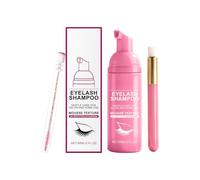 Eyelash Cleansing Care Kit - Lash Shampoo with Cleaning Brush, Gentle Foaming Cleanser for Lash Extensions, Removes Makeup & Oil, Keeps Lashes Soft & Knot-Free (1pcs)