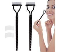 Eyelash Comb For Eyes - 2 Packs Metal Teeth Set | Eyelash Forming Comb With Protective Cover | Eyebrow Brushes Makeup Cosmetic Tool | Bea Supplies