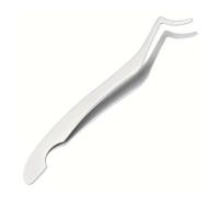 Eyelash Curler High Density Flower Grafting Tool Seahorse Shaped Design Straight and Curved Extension Tweezers(Silver)