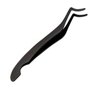 Eyelash Curler High Density Flower Grafting Tool Seahorse Shaped Design Straight and Curved Extension Tweezers(Black)