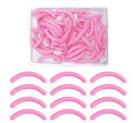 Eyelash Curler Pads, 30 Pcs Eyelash Curler Refills Silicone Rubber Lash Curler Pads Replacement Makeup Tools for Universal with a Clear Storage Box Fits All Eye Shapes, Pink