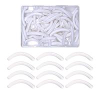 Eyelash Curler Pads, 30 Pcs Eyelash Curler Refills Silicone Rubber Lash Curler Pads Replacement Makeup Tools for Universal with a Clear Storage Box Fits All Eye Shapes, White