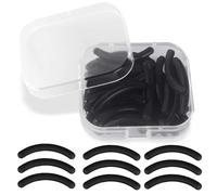 Eyelash Curler Refills Pads, 24 pcs Eyelash Curler Pads Silicone Rubber Curler Replacement Refills Pads for Universal Eyelash Curler with a Clear Storage Box (Black)