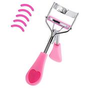 Eyelash Curler Stainless Steel Heart-Shaped Silicone Pad Handle With Brush Mascara False Eyelash Accessories Suitable For All Eyelash Shapes With 5 Silicone Refill Pads (Pink)