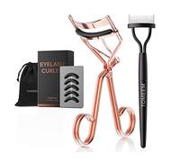 Eyelash Curler with Comb, TOMEEM Professional Volumizing Lash Lift Kit Lash Curler with Refill Pads for Home & Travel Uses, Rose Gold