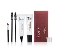 Eyelash Dyeing Light Brown Eyelash Dye Set, Lasts 4 Weeks, Eyebrow Colour and Eyelash Dyeing with Natural-Looking, Safe Ingredients, Suitable for Beginners and Salons