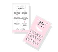 Eyelash Extension Aftercare Cards, Business Card Size 3.5" x 2", White & Light Pink (Pack of 50), White/Opulent Garden