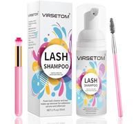 Eyelash Extension Cleanser, Eyelash Extension Shampoo For Eyelashes Cleansing and Extensions, Gentle Lash Shampoo 60ml + Brush + Mascara Wand, Paraben & Sulfate Free Lash Cleanser For Salon & Home Use