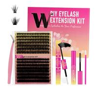 Eyelash Extension Kit, 300 Pieces, 7090D, Applicator Tool for Removing Adhesive and Sealant from Individual Eyelashes (D-Mix 10-18 mm)