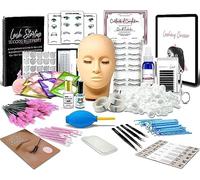 Eyelash Extension Kit, TwoWin Upgraded Lash Extension Kit, Professional Mannequin Head Tool for Beginners Makeup Eyelash Grafting Training, with Eye Lash Glue, Individual Eyelashes