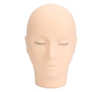 Eyelash Extension Mannequin Head with 3Layer Lashes - Lifelike Silicone Training Doll for Lash Technicians, Makeup Artists and Beauty Students (24 x 15 x 12 cm) (Pink)