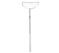 Eyelash Extension Mirror Detachable Handle Moon Shaped Stainless Steel Makeup Mirror for Lash Stylists (Silver)