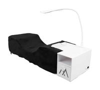 Eyelash Extension Pillow with Acrylic Shelf and LED Light, Soft Flocked Cover, Memory Foam Core, Spacious Table, Washable Accessories, Flexible Lamp,Built in Drawer for Extensions