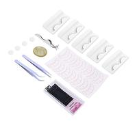 Eyelash Extension Practice Kit Professional False Eyelashes Tweezers Clip Glue Gasket Cup Eye Pad Set for Beginners Beauty Lash Styling