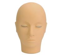 Eyelash Extension Practice Mannequin Head - 3 Layer Lashes Silicone Training Doll for Makeup, Beauty Schools, and Professionals