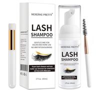 Eyelash Extension Shampoo 60 ml + Brush - Eyelid Foaming Cleanser - Sensitive Paraben & Sulfate Free - Eyelash Wash and Lash Bath for Extensions - Salon Use and Home Care
