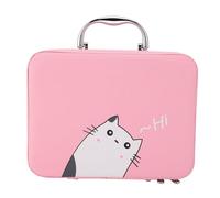 Eyelash Extension Storage Box Large Capacity Makeup Organizer with Handle for Eyelash Grafting Accessories Nail Tools Pink 24.5x18.5x11.5cm (Pink)