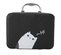 Eyelash Extension Storage Box Large Capacity Makeup Organizer with Metal Zipper Handle for Eyelash Grafting Tools Nail Tools Cosmetic Organizer Pink 24.5x18.5x11.5cm (Black)