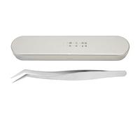 Eyelash Extension Tweezer High Accuracy Stainless Steel Antistatic Curved Eyelash Tweezer (Golden Feather Tweezer 13.2cm Length)