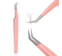 Eyelash Extension Tweezers, High Precision Fiber Tip Lash Tweezer Professional 45 Degree Volume Nano Fiber Tip Tweezers for Lash Extension Supplly