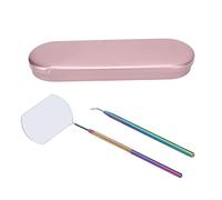 Eyelash Extension Tweezers Kit Stainless Steel Knurled Handle Glass Mirror Detachable Portable Colourful Lash Tweezer Set