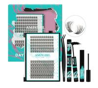 Eyelash Extensions 144 Pieces DIY Lash Extension Set 8-16 mm Individual Eyelash Binding and Seal and Tweezers for Beginners Eyelash Extension at Home Individual Lashes