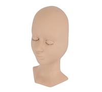 Eyelash Extensions Training Mannequin Head with Soft Silicone Removable Eyelids for Lifelike Practice, Skin Color, Ideal for Beginners 11.02 X 6.1 X 3.94in (Single-eye skin color B style)