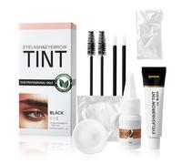 Eyelash & Eyebrow Tint Kit, 2 in 1 Instant Eyelash & Eyebrow Dye Kit for Natural Bushy Lashes and Brows, Easy to Use & Salon Beauty at Home Black Eyebrow Tint 7ml