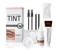 Eyelash & Eyebrow Tint Kit, 2 in 1 Instant Eyelash & Eyebrow Dye Kit for Natural Bushy Lashes and Brows, Easy to Use & Salon Beauty at Home Eyebrow Dye Medium Brown 7ml