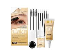 Eyelash & Eyebrow Tint Kit, Eyebrow Dye, Instant Eye Lash & Brow Dye Kit, Eyelash Tint Set DIY Hair Dyeing for Beginner Salon Beauty,Easy to Use with Natural Results (Light Brown)