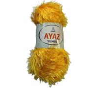 Eyelash Faux Fur Furry Soft Fluffy Knitting Yarn 100g Ball (1184 Yellow)