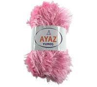 Eyelash Faux Fur Furry Soft Fluffy Knitting Yarn 100g Ball (1229 Pink)