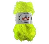 Eyelash Faux Fur Furry Soft Fluffy Knitting Yarn 100g Ball (1397 Flourescent Yellow)