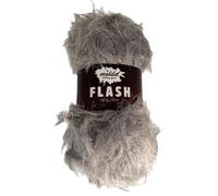 Eyelash Fluffy Furry Milda Flash Knitting Yarn 100g Ball (1130 Mid Grey, 5 Ball)