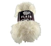 Eyelash Fluffy Furry Milda Flash Knitting Yarn 100g Ball (1300 Ivory Dream, 1 Ball)