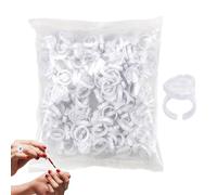 Eyelash Glue Rings - 2.3x1.3cm PP 100pcs Adjustable Smart Cup Holder Tool | Perfect for Lash Extension Artists, Ink Mixing Makeup Studio Tasks, Beauty Salon Use, Portable Cosmetic Application
