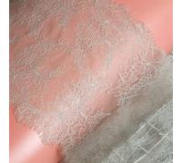 Eyelash Lace Mesh Trim, 3 Meters x 23 cm Multicolor Hollow Eyelash Lace Fabric for DIY Clothing Decoration(Light Grey)