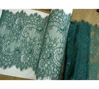 Eyelash Lace Mesh Trim, 35CM Wide Multicolor Eyelet Lace Trim Fabric 3 Meters(Green)